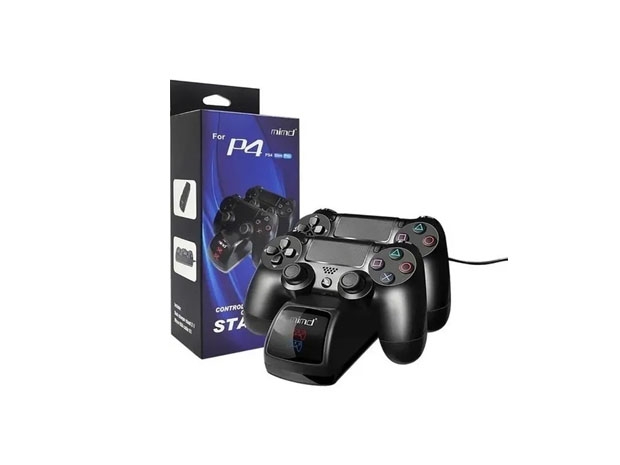 &ua BASE CARGADORA JOYSTICK PS4 SLIM PRO DOBLE SND-401 TCON